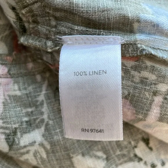 J. Jill Love Linen Caraway Fresh Bloom Ruffle Hem Dress. Size Medium Petite. - Picture 13 of 15
